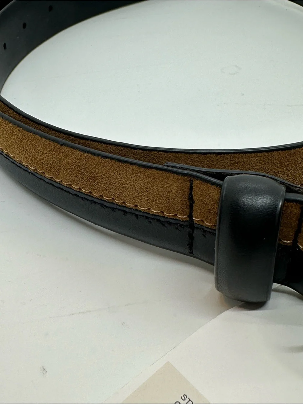 NWT Jason Wu Genuine Leather Black Brown Gold Buckle Belt Size S